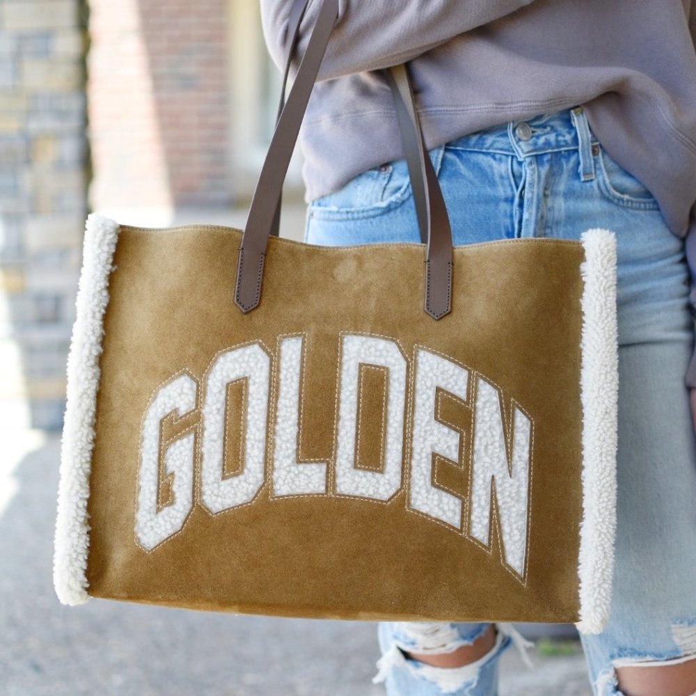 GOLDEN GOOSE California E-W Golden Bag in Camel